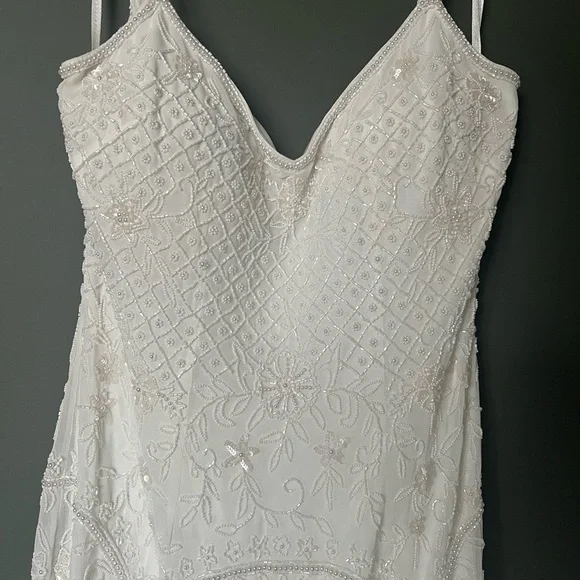 Bhldn Dresses | Bhldn White Beaded Wedding Dress | Color: White | Size: 4 | Erickahdeleon's Closet